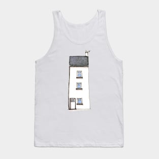 Cottage in Devon White Watercolor Tank Top